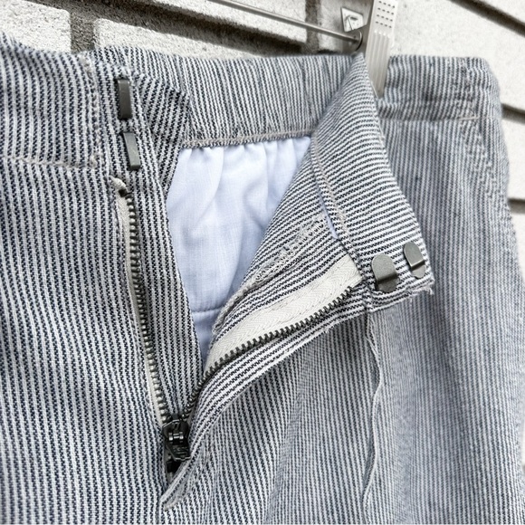 Style & Co. Railroad Stripe Blue White Linen Blend Casual Shorts Elastic Waist - Picture 8 of 11